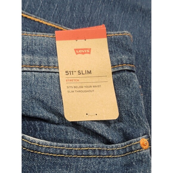 Levi's 511 Slim Fit 5-Pocket Denim Jeans Men's 40x32 Sits Below Waist Stretch - Picture 11 of 13